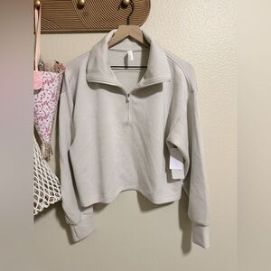Zella Women's Pullover Top- Grey Moonbeam- Size Small-NWT
